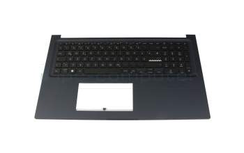 Clavier incl. topcase DE (allemand) noir/noir avec rétro-éclairage original pour Asus F1704VA