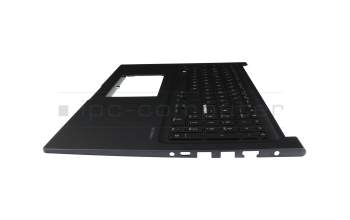 Clavier incl. topcase DE (allemand) noir/noir avec rétro-éclairage original pour Asus F1704VA