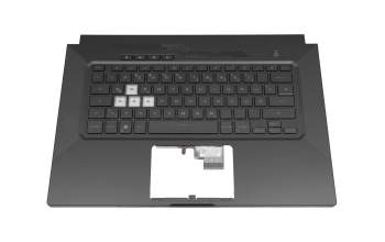Clavier incl. topcase DE (allemand) noir/noir avec rétro-éclairage original pour Asus FX516PC