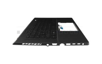 Clavier incl. topcase DE (allemand) noir/noir avec rétro-éclairage original pour Asus GU603ZE