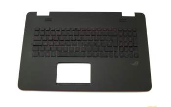 Clavier incl. topcase DE (allemand) noir/noir avec rétro-éclairage original pour Asus N751JM