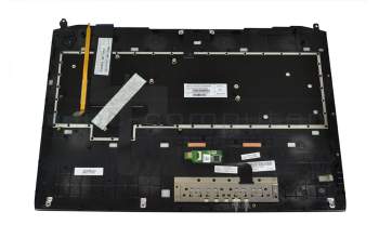 Clavier incl. topcase DE (allemand) noir/noir avec rétro-éclairage original pour Asus ROG G750JS
