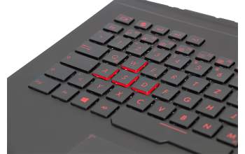 Clavier incl. topcase DE (allemand) noir/noir avec rétro-éclairage original pour Asus ROG G751JM