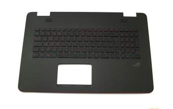 Clavier incl. topcase DE (allemand) noir/noir avec rétro-éclairage original pour Asus ROG G771JM