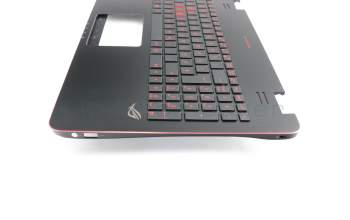 Clavier incl. topcase DE (allemand) noir/noir avec rétro-éclairage original pour Asus ROG GL551JK