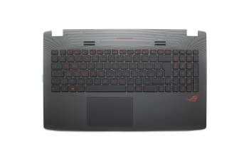 Clavier incl. topcase DE (allemand) noir/noir avec rétro-éclairage original pour Asus ROG GL552JX