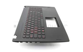 Clavier incl. topcase DE (allemand) noir/noir avec rétro-éclairage original pour Asus ROG Strix GL502VM