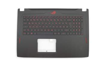 Clavier incl. topcase DE (allemand) noir/noir avec rétro-éclairage original pour Asus ROG Strix GL702ZC
