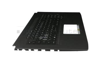 Clavier incl. topcase DE (allemand) noir/noir avec rétro-éclairage original pour Asus ROG Strix SCAR GL703VM