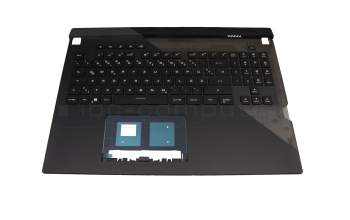 Clavier incl. topcase DE (allemand) noir/noir avec rétro-éclairage original pour Asus ROG Strix Scar 17 G733QS