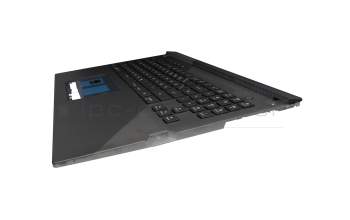 Clavier incl. topcase DE (allemand) noir/noir avec rétro-éclairage original pour Asus ROG Strix Scar 17 G733QS
