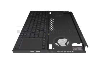 Clavier incl. topcase DE (allemand) noir/noir avec rétro-éclairage original pour Asus ROG Zephyrus Duo 15 SE GX551QM