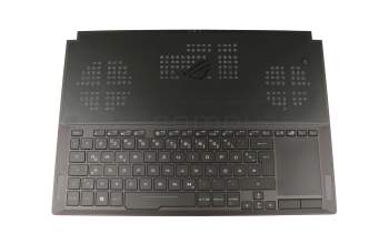 Clavier incl. topcase DE (allemand) noir/noir avec rétro-éclairage original pour Asus ROG Zephyrus GX501GI