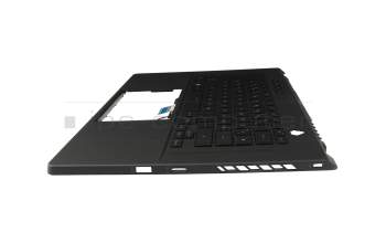 Clavier incl. topcase DE (allemand) noir/noir avec rétro-éclairage original pour Asus ROG Zephyrus M16 GU603ZX