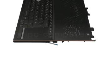 Clavier incl. topcase DE (allemand) noir/noir avec rétro-éclairage original pour Asus ROG Zephyrus S GX531GX