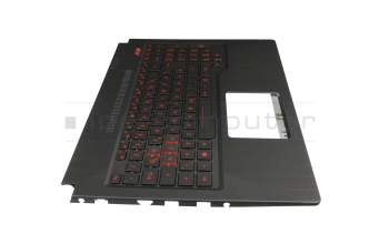 Clavier incl. topcase DE (allemand) noir/noir avec rétro-éclairage original pour Asus TUF FX503VD