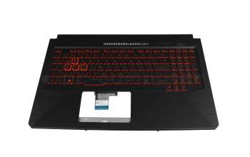 Clavier incl. topcase DE (allemand) noir/noir avec rétro-éclairage original pour Asus TUF FX504GM