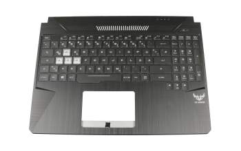 Clavier incl. topcase DE (allemand) noir/noir avec rétro-éclairage original pour Asus TUF FX505GM