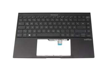Clavier incl. topcase DE (allemand) noir/noir avec rétro-éclairage original pour Asus ZenBook 14X OLED UM5401QA