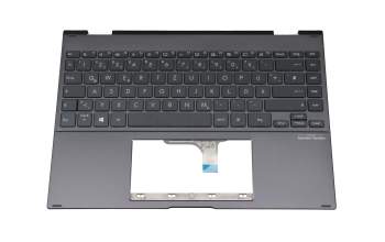 Clavier incl. topcase DE (allemand) noir/noir avec rétro-éclairage original pour Asus ZenBook Flip 13 UX363EA