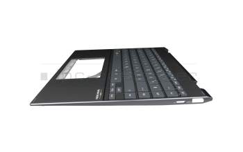 Clavier incl. topcase DE (allemand) noir/noir avec rétro-éclairage original pour Asus ZenBook Flip 13 UX363EA