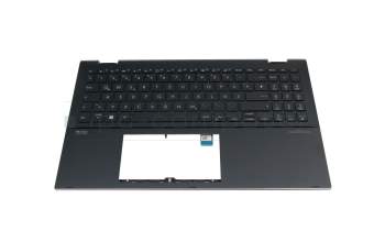 Clavier incl. topcase DE (allemand) noir/noir avec rétro-éclairage original pour Asus ZenBook Pro 15 Flip UP6502ZD