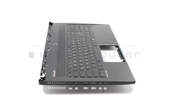 Clavier incl. topcase DE (allemand) noir/noir avec rétro-éclairage original pour Exone go Workstation 1535