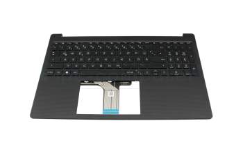 Clavier incl. topcase DE (allemand) noir/noir avec rétro-éclairage original pour HP 15-fd1000