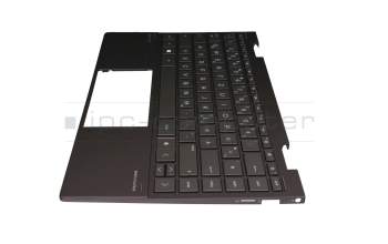 Clavier incl. topcase DE (allemand) noir/noir avec rétro-éclairage original pour HP Envy x360 13-ay0000