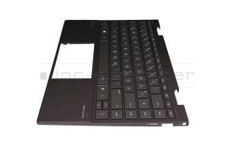 Clavier incl. topcase DE (allemand) noir/noir avec rétro-éclairage original pour HP Envy x360 13-ay1000