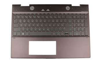 Clavier incl. topcase DE (allemand) noir/noir avec rétro-éclairage original pour HP Envy x360 15-cn0000