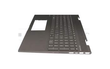 Clavier incl. topcase DE (allemand) noir/noir avec rétro-éclairage original pour HP Envy x360 15-cn0000