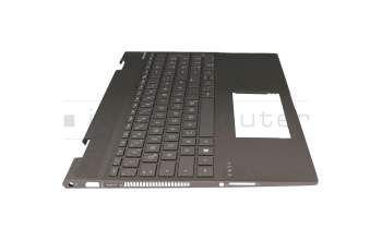 Clavier incl. topcase DE (allemand) noir/noir avec rétro-éclairage original pour HP Envy x360 15-cn0000