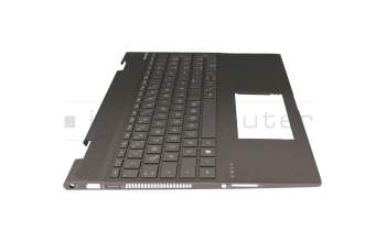 Clavier incl. topcase DE (allemand) noir/noir avec rétro-éclairage original pour HP Envy x360 15-cn0200