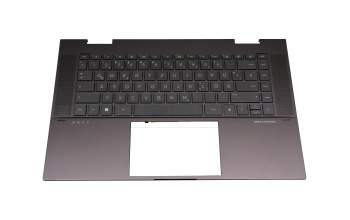 Clavier incl. topcase DE (allemand) noir/noir avec rétro-éclairage original pour HP Envy x360 Convertible 15-eu0000