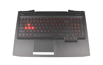 Clavier incl. topcase DE (allemand) noir/noir avec rétro-éclairage original pour HP Omen 15-ce000