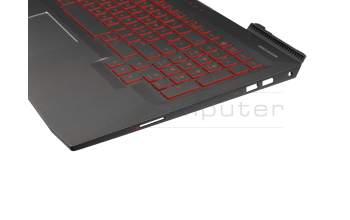 Clavier incl. topcase DE (allemand) noir/noir avec rétro-éclairage original pour HP Omen 15-ce000