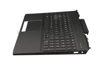 Clavier incl. topcase DE (allemand) noir/noir avec rétro-éclairage original pour HP Omen 15-dc0000