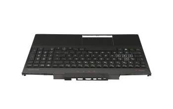 Clavier incl. topcase DE (allemand) noir/noir avec rétro-éclairage original pour HP Omen 15-dc0000