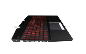 Clavier incl. topcase DE (allemand) noir/noir avec rétro-éclairage original pour HP Omen 15-dh1000