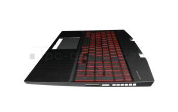 Clavier incl. topcase DE (allemand) noir/noir avec rétro-éclairage original pour HP Omen 15-dh1000