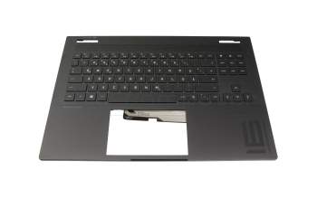 Clavier incl. topcase DE (allemand) noir/noir avec rétro-éclairage original pour HP Omen 16-xf0000
