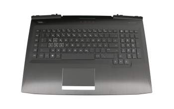 Clavier incl. topcase DE (allemand) noir/noir avec rétro-éclairage original pour HP Omen 17-an100