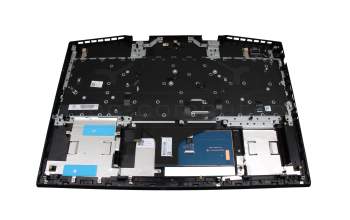 Clavier incl. topcase DE (allemand) noir/noir avec rétro-éclairage original pour HP Omen 17-cb0000