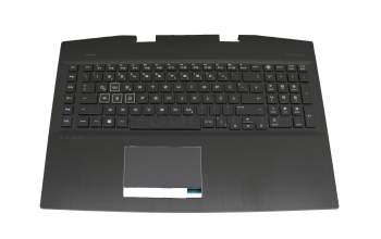 Clavier incl. topcase DE (allemand) noir/noir avec rétro-éclairage original pour HP Omen 17-cb1000
