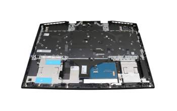 Clavier incl. topcase DE (allemand) noir/noir avec rétro-éclairage original pour HP Omen 17-cb1000
