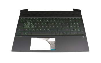 Clavier incl. topcase DE (allemand) noir/noir avec rétro-éclairage original pour HP Pavilion Gaming 15-ec1000