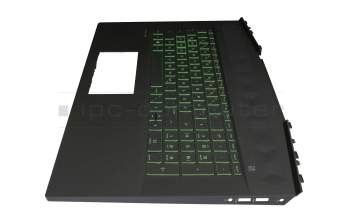 Clavier incl. topcase DE (allemand) noir/noir avec rétro-éclairage original pour HP Pavilion Gaming 17-cd0000