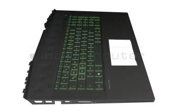 Clavier incl. topcase DE (allemand) noir/noir avec rétro-éclairage original pour HP Pavilion Gaming 17-cd0000