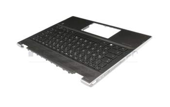 Clavier incl. topcase DE (allemand) noir/noir avec rétro-éclairage original pour HP Pavilion x360 14-cd0000